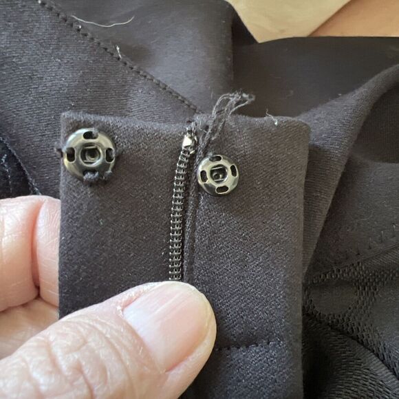 RARE Maya Negri Womens Medium Israeli Designer Black Pants Brocade Inset Inseam - Picture 12 of 13